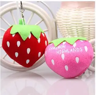 Cute cartoon Plush strawberry cellphone Small pendant Baby