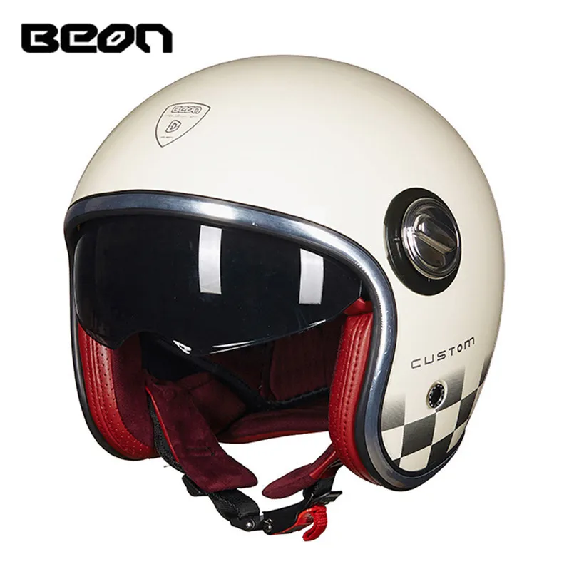 BEON B108A двойной козырек мотоциклетный шлем с открытым лицом винтажный Ретро