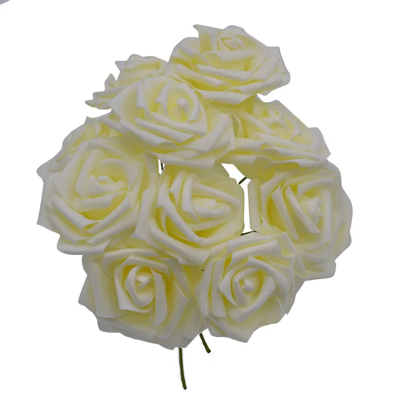 10 шт./лот 8 см Диаметр Розовые розы искусственный цветок мост Свадебный букет вечерние украшения DIY Имитация венков цветок 8z - Цвет: F02
