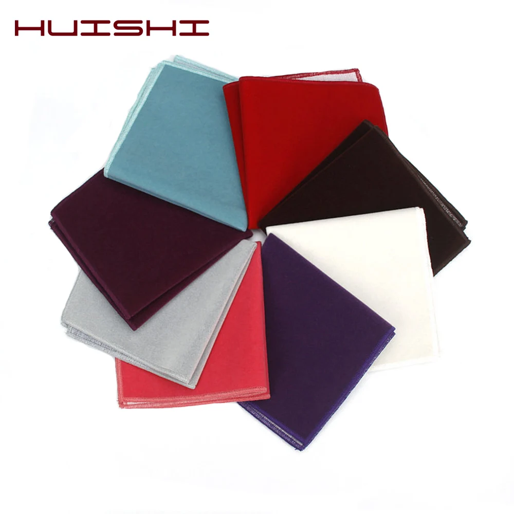 HUISHI Solid Color Gold Velvet Pocket Square Mens Black Red Blue Handkerchiefs Small Pocket Square Towel For Wedding Party Gift цена и фото