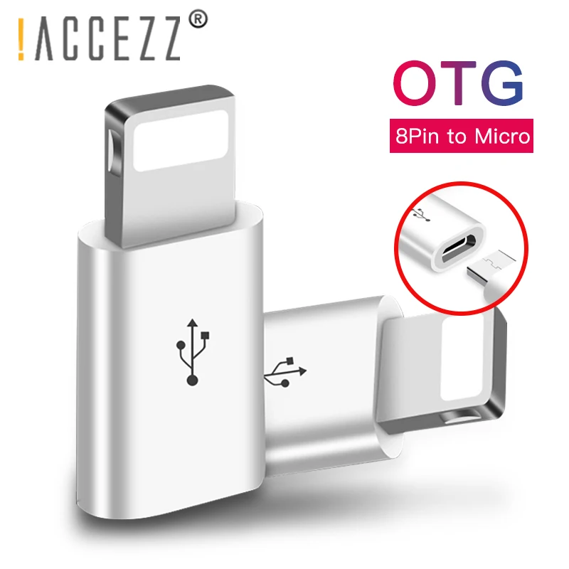 

!ACCEZZ Mini OTG Lighting To Micro USB Adapter For Apple For iPhone XS MAX XR X 7 8 6S 6 Plus Data Sync Charger Cable Connector