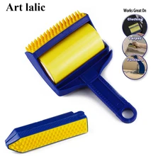 2Pcs/ Set Reusable Sticky Tool Picker Cleaner Lint Roller Pet Hair Remover Brush Clothing Carpet Furniture