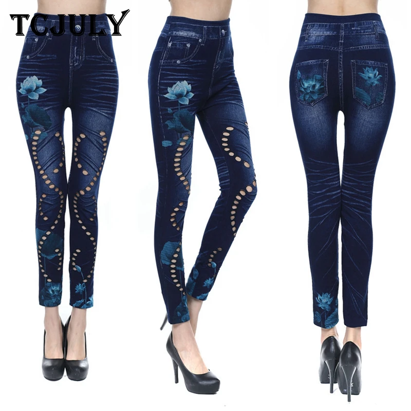 

TCJULY Spring Autumn 2019 New Streetwear Jeggings jeans For Women High Waist Slim Pencil Pants Stretch Push Up Seamless Leggings