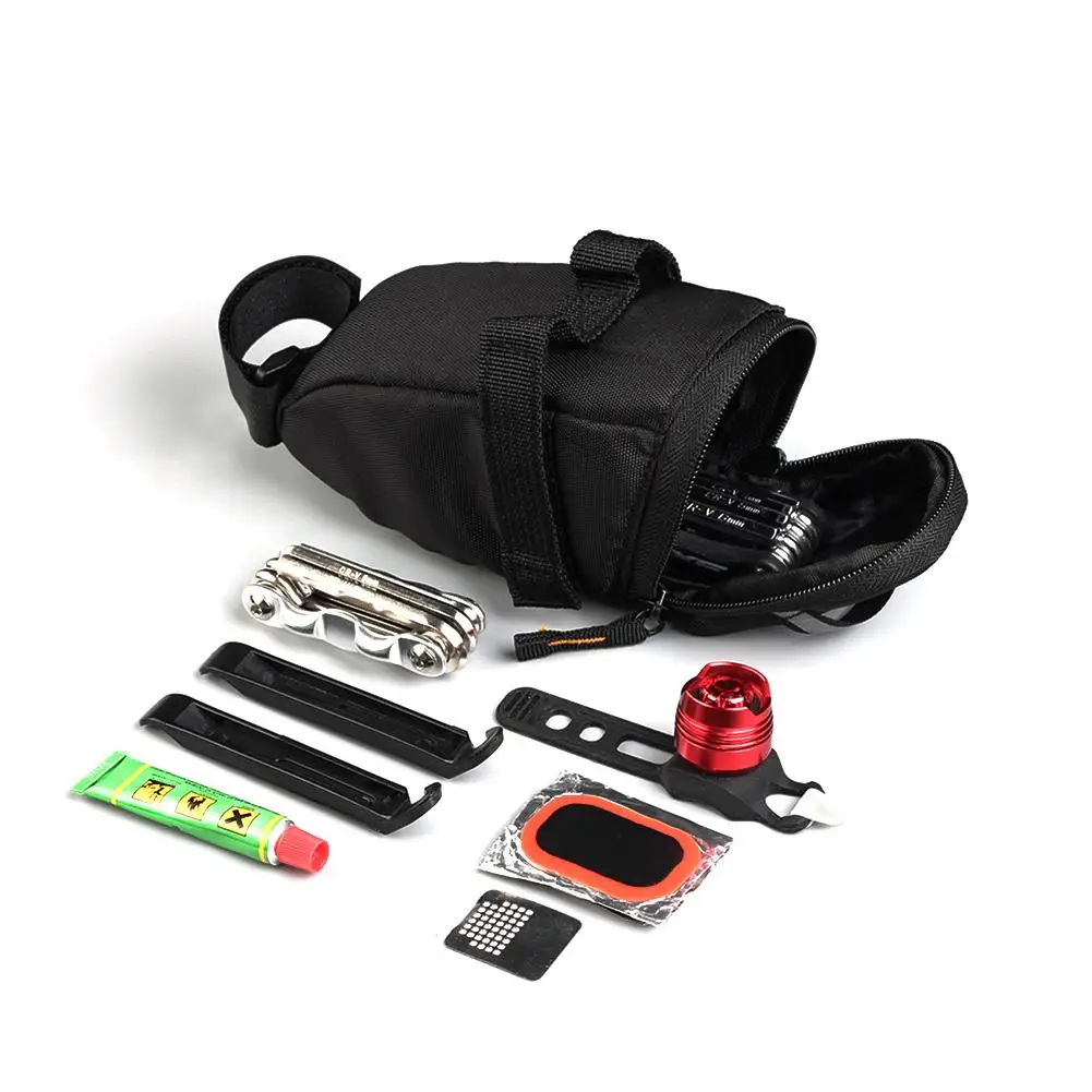 Bicycle Bag Bike Saddle Bag Waterproof Seatpost Storage Pouch Cycling Tail Rear Bag MTB Road Bike inner tube kit Case