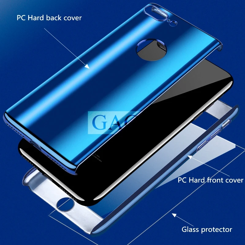 Зеркальный чехол с полной защитой для iphone XS MAX 6 s Plus 360 7 X 10 Apple 8 XR чехол|Бамперы| |