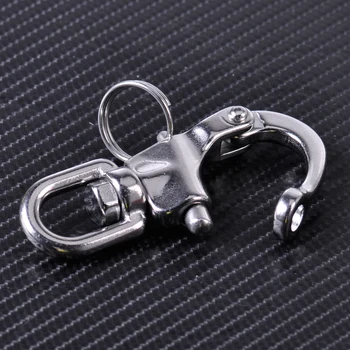 

CITALL 2pcs New Stainless Steel Heavy Duty Snap Shackle D Ring Swivel Bail Marine Boat Yacht Sailing Hardware