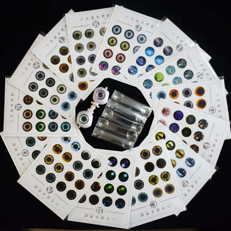 

1 PCS 8 Pairs New Style 1/6 Blyth Doll Eye Chips Pattern for DIY Modified Thin Glass Eyechips for Blythes Doll Accessories