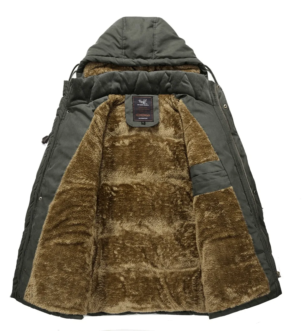 Large size 9XL Jacket Winter Jacket Thick Warm Parka Fleece Fur Hooded Military Jacket Coat Pockets Windbreaker Jacket