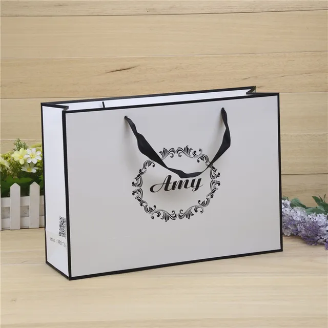 500pcs/lot Custom printed company logo High quality Paperborad shopping