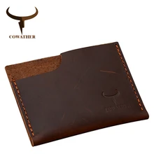 COWATHER Crazy horse натуральная кожа Карты и ID держатель стиль для моды для мужчин положить монетку или crads бумажник 107