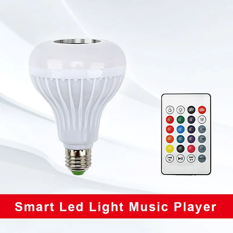 

HF01 Wireless Bluetooth Speaker+12W RGB Bulb LED Lamp 110V 220V Smart Led Light Music Player Audio with Remote Control