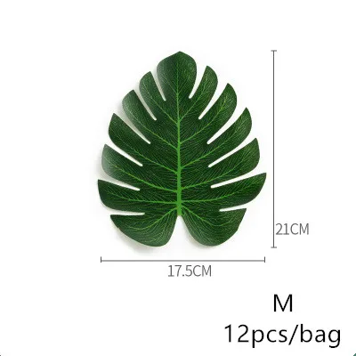 12 шт. искусственные тропические Пальмовые Листья для Гавайских Луау украшения для тематических вечеринок украшение дома и сада - Цвет: M