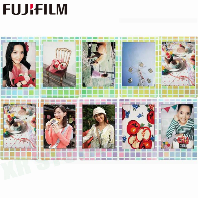 Fujifilm витражи+ в полоску+ конфеты, поп-Fuji мгновенный Фотобумага для Instax Mini 8 9 пленка 70 7 s 50 S 50i 90 25 поделиться SP-1 Камера