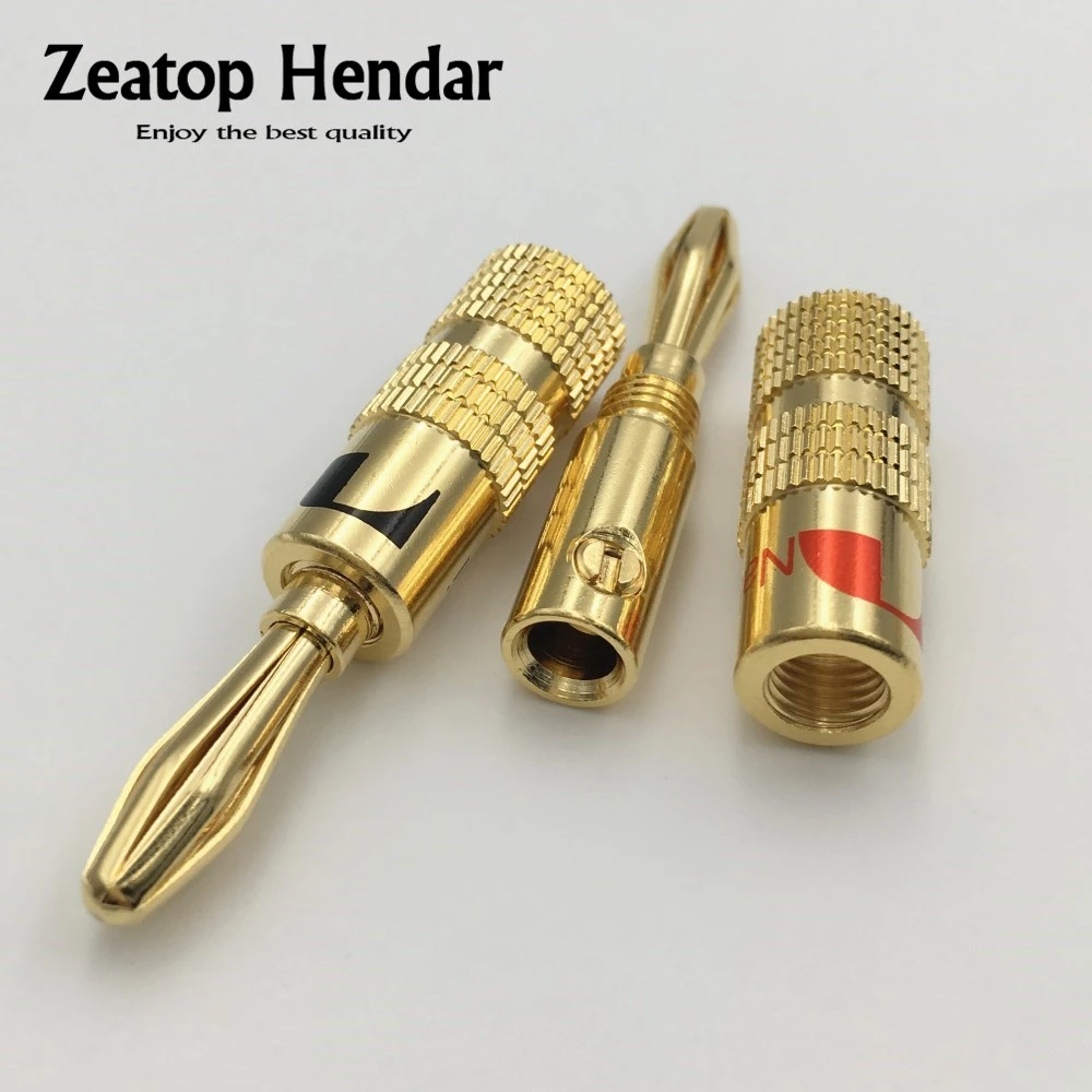 100PCS Gold plated brass 4mm banana plug for Video & Audio connector