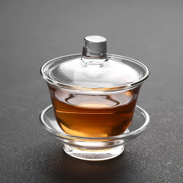 heat resistant glass gaiwan teapot for puer gaiwan cup of teain