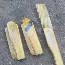 Профессиональный салон Элитная Портативная Складная расческа Антистатическая расческа ручной работы натуральная расческа бычий Рог щетка для волос Инструменты для укладки