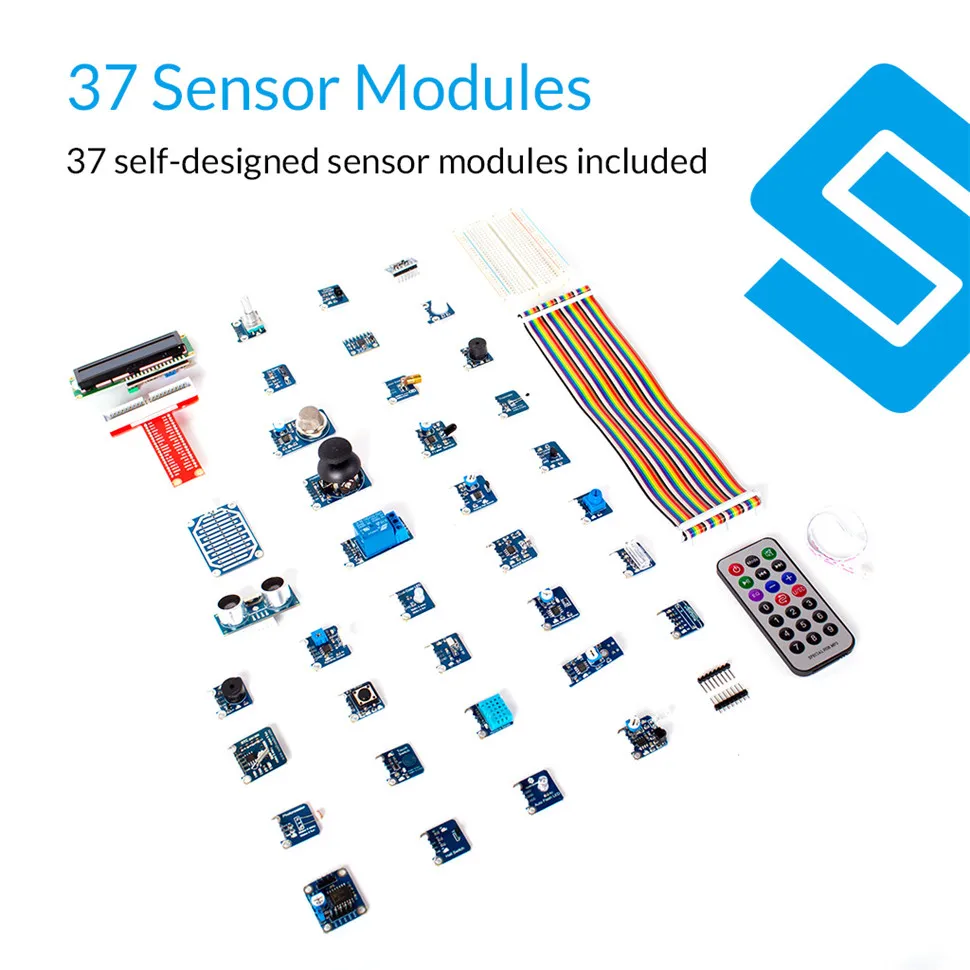 Sunfower 37 модулей в 1 коробке комплект датчиков V2.0 для Raspberry Pi 4B 3B+ 3B 2B B+ RPi 1 Модель B+ стартовый комплект