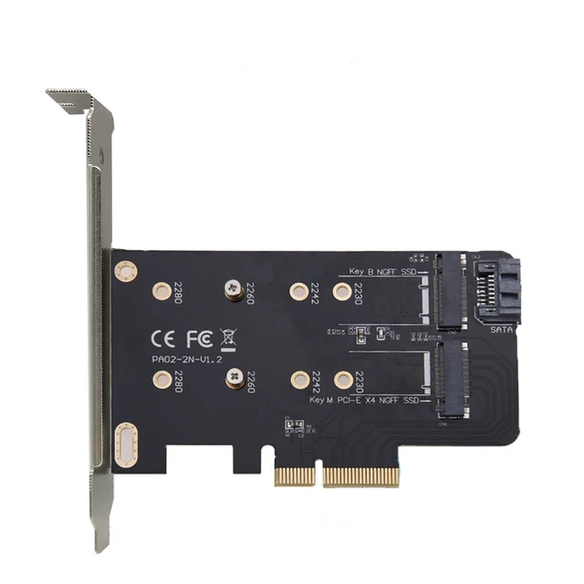 2 ports M.2 PCIE Adapter Card of M key M.2 NGFF SSD to PCI E X4 Adapter