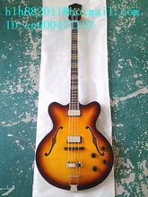 new Big John hollow 4 strings electric bass guitar with Ultra-thin mahogany body in sunburst made in China+free shipping F-1758