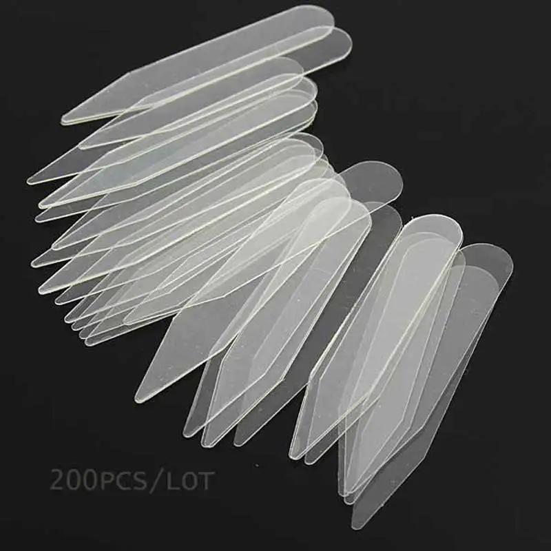 

200pcs/lot Formal Shirts COLLAR tabs CLEAR STIFFENERS