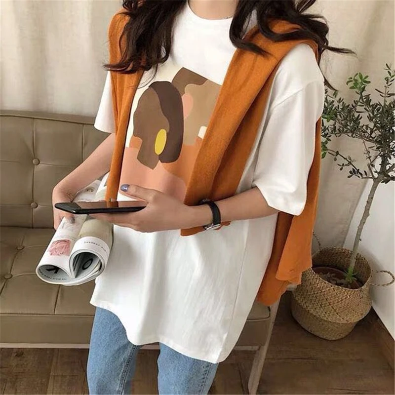 التطريز النساء تي شيرت عارضة القطن الإناث t قميص فضفاض أعلى المحملة قصير كم بلوزات مستديرة العنق فام قطرة الشحن 2019 الصيف التطريز النساء تي شيرت عارضة القطن الإناث t قميص فضفاض أعلى المحملة قصير كم بلوزات مستديرة العنق فام قطرة الشحن 2019 الصيف