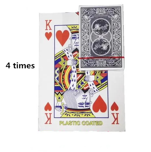

Retail free shipping 4 times size of the regular playing card family party entertainment big deck magic poker