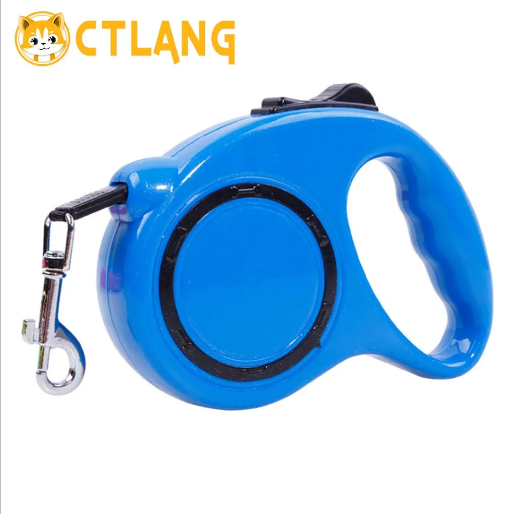 

Automatic Telescopic Large Rope Length 3 Meters/5 Meters Traction Rope Pet Small/Large Size Rose Red/Blue Dog Chain