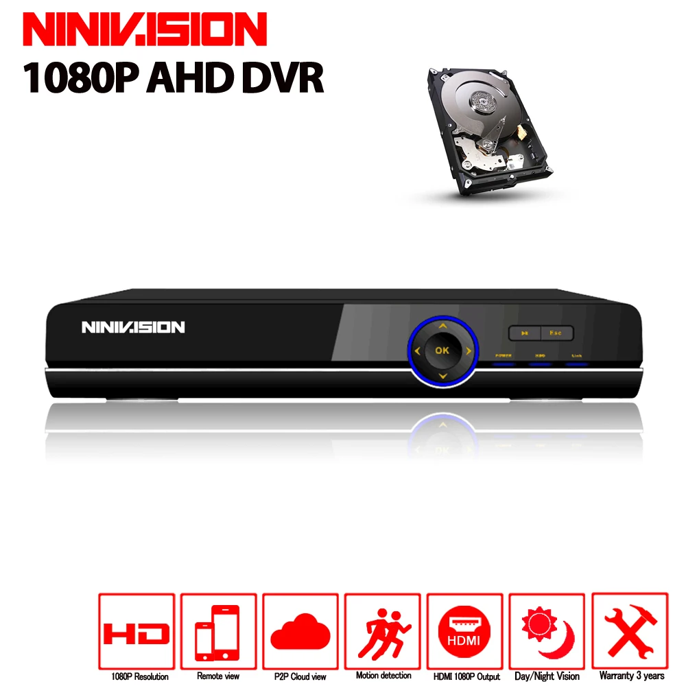 

AHD DVR 16ch 1080P home surveillance 16 channel AHD-H security CCTV DVR video recorder HDMI 1080P 16channel AHD DVR NVR 2TB HDD