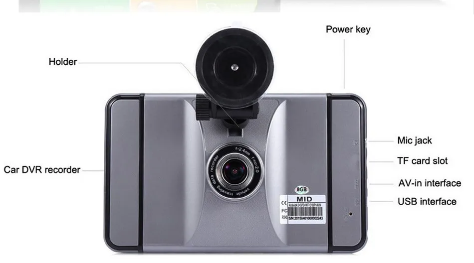 7 Inch Bluetooth Vehicle Android GPS Navigation Car DVR Dash Cam Video Recorder 512MB 8GB AV-IN WIFI Truck GPS Navigator Free Map -11