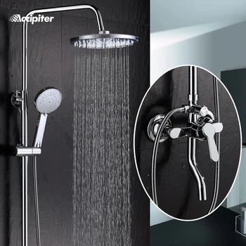 

Top Quality shower faucet set bathroom shower mixer bathtub taps with chrome shower head torneira tap