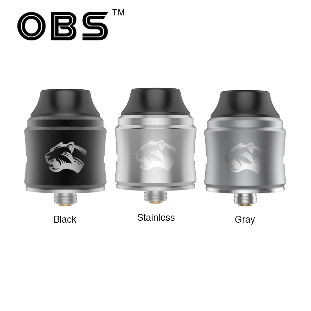 

Original OBS Cheetah 3 RDA Tank with 25mm Diameter and Middle Air Flow E-cig Vape Dual Coils RDA Atomizer Fit Most Mod OBS Cube