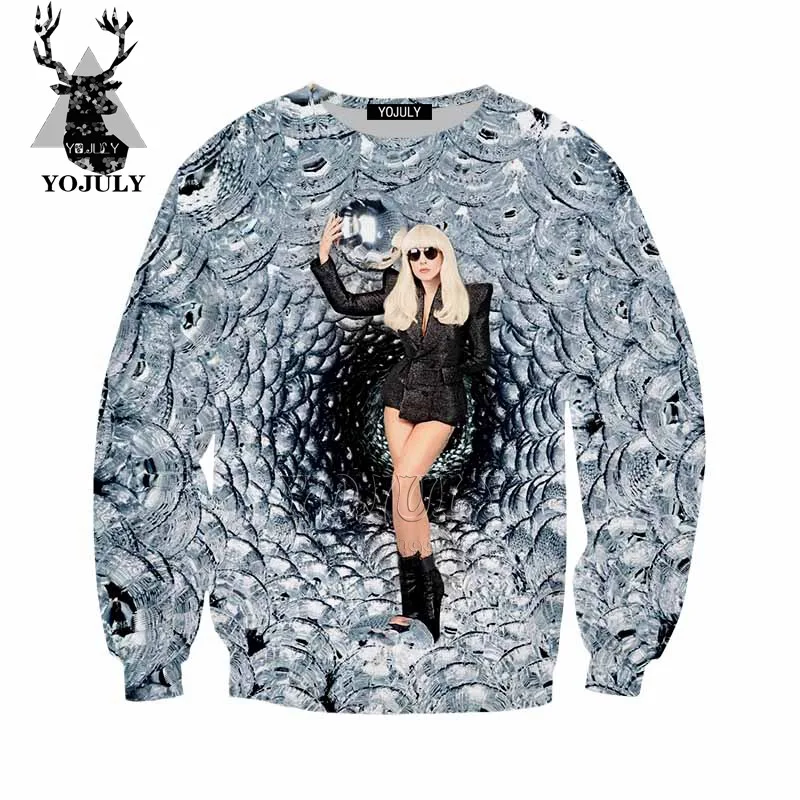 YOJULY Lady Gaga singe/Детский свитшот с 3D принтом Новая детская одежда для маленьких