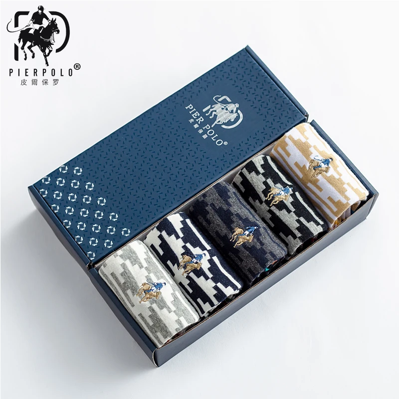Pier Polo Новая мужская одежда подарок полосатые хлопчатобумажные носки дезодорант дышащие осенние и зимние теплые мужские Носки 5 красивые