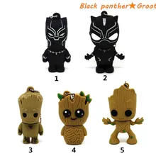 Супергерой Черная Пантера/Грут флеш-диск USB 2,0 флеш-накопитель карта памяти 8 Гб Флешка 4 ГБ 16 ГБ 32 ГБ 64 ГБ стражи Галактики