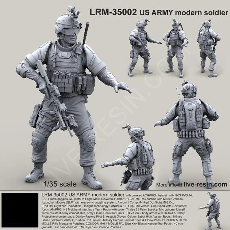 

1/35 US ARMY modern soldier # 2, Resin Model Soldier figure GK, Modern soldier, Unassembled and unpainted kit