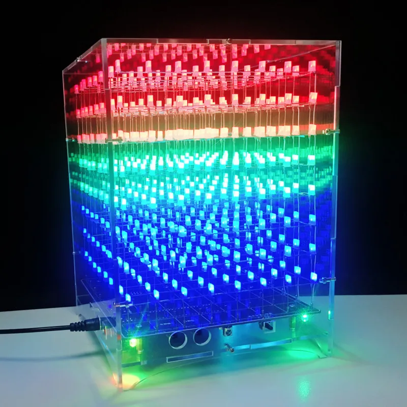 

DIY WIFI APP 8x8x8 3D Light Cube Kit MP3 Music Spectrum Electronic Kit Red Blue Green LED