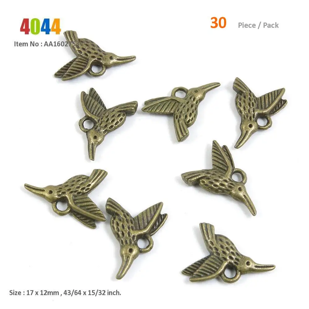 110 Pieces Jewelry Making Charms Antique Silver Tone for Necklace Pendant Bracelet N7KB7 Hummingbird Bird