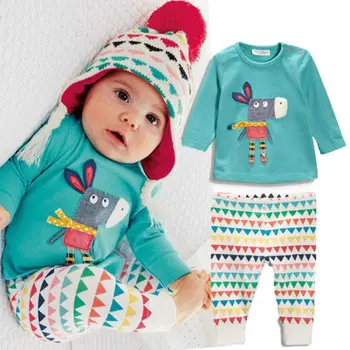 

Spring Autumn Newborn Toddler Baby clothes sets Long Sleeve T-shirts + Pants suit Nightwear Pyjama set
