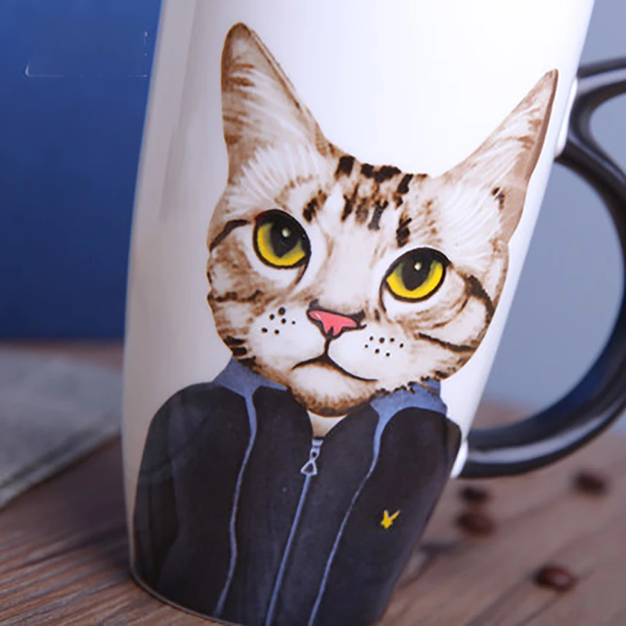 Керамическая необычная кружка кофейная чашка кошка мультфильм чашка для эспрессо милый капучино чайная чашка набор Tazzine Caffe домашняя Питьевая 50T037