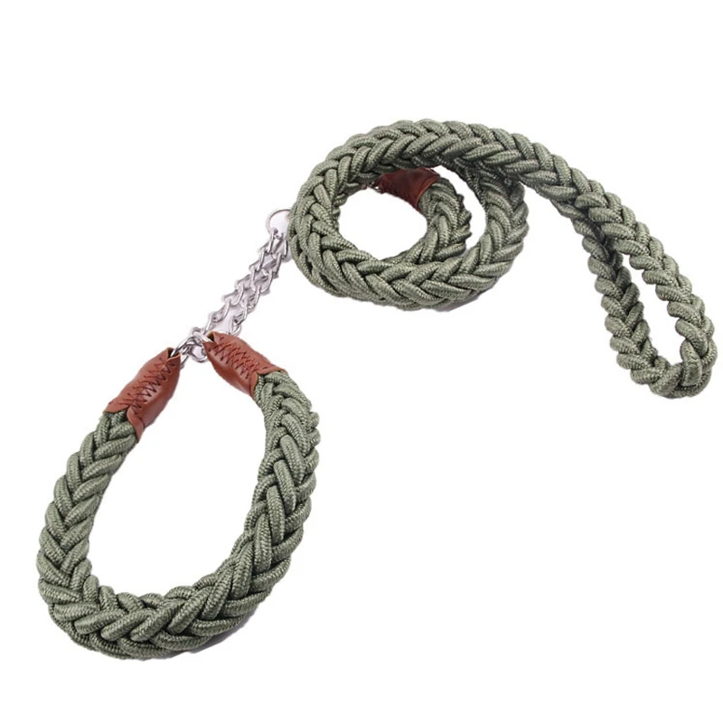 Supply Pet Eight Strands of Rope Belt Special Army Green Leash for