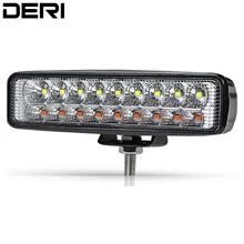 6 pollici 18 W Doppio Colore Ambra Bianco Ha Condotto La Luce del Lavoro Bar Giallo del Lavoro di Guida Del Faro Proiettore Spot Nebbia D’oro lampada Car Styling