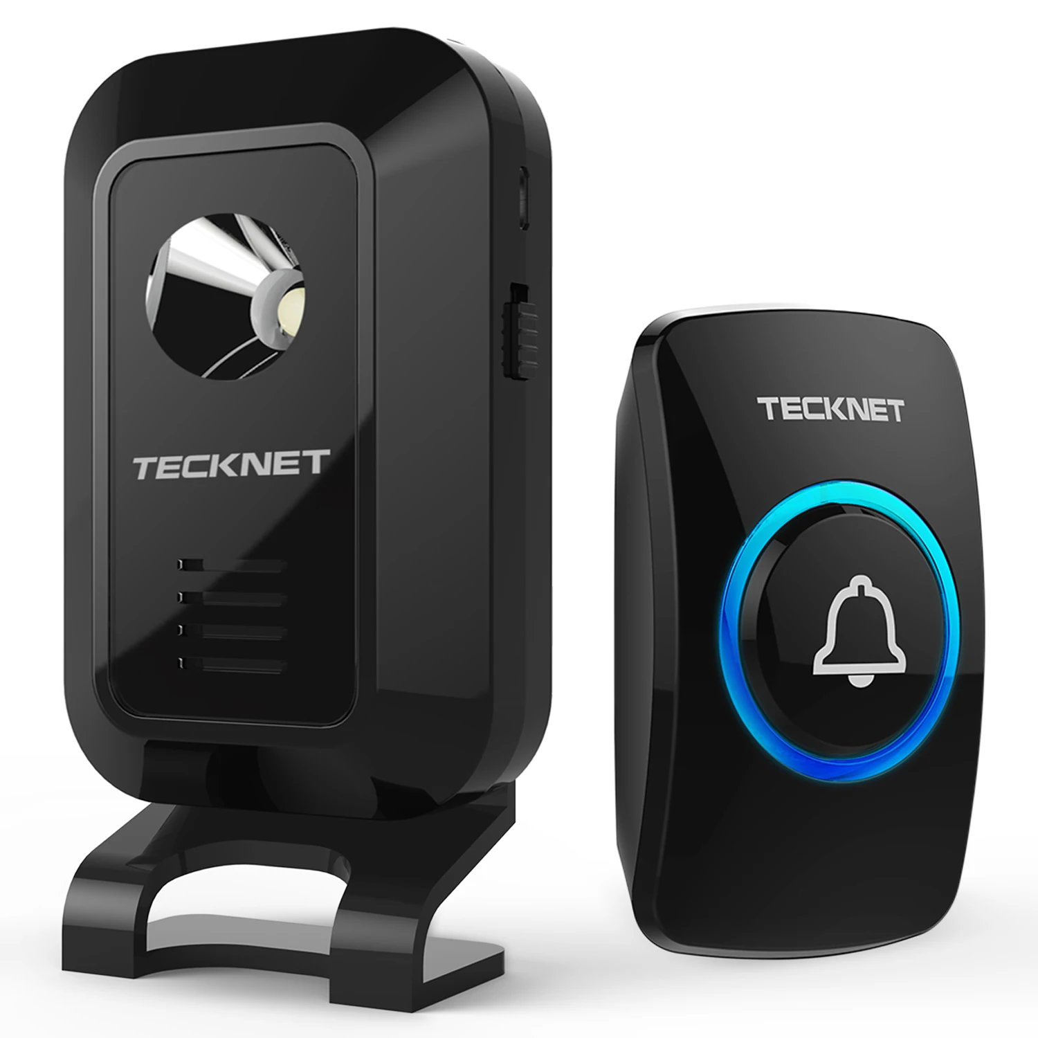 

TeckNet Wireless Doorbell Waterproof 200M Remote Home door bell led light 52 Chimes 1 Battery Button 1 Receiver