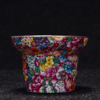 

Creative Porcelain Tea Leaves Strainers Hand Painted Enamel Tea Drain Chinese Kung Fu Tea Set Accessories Coffee Milk Filter