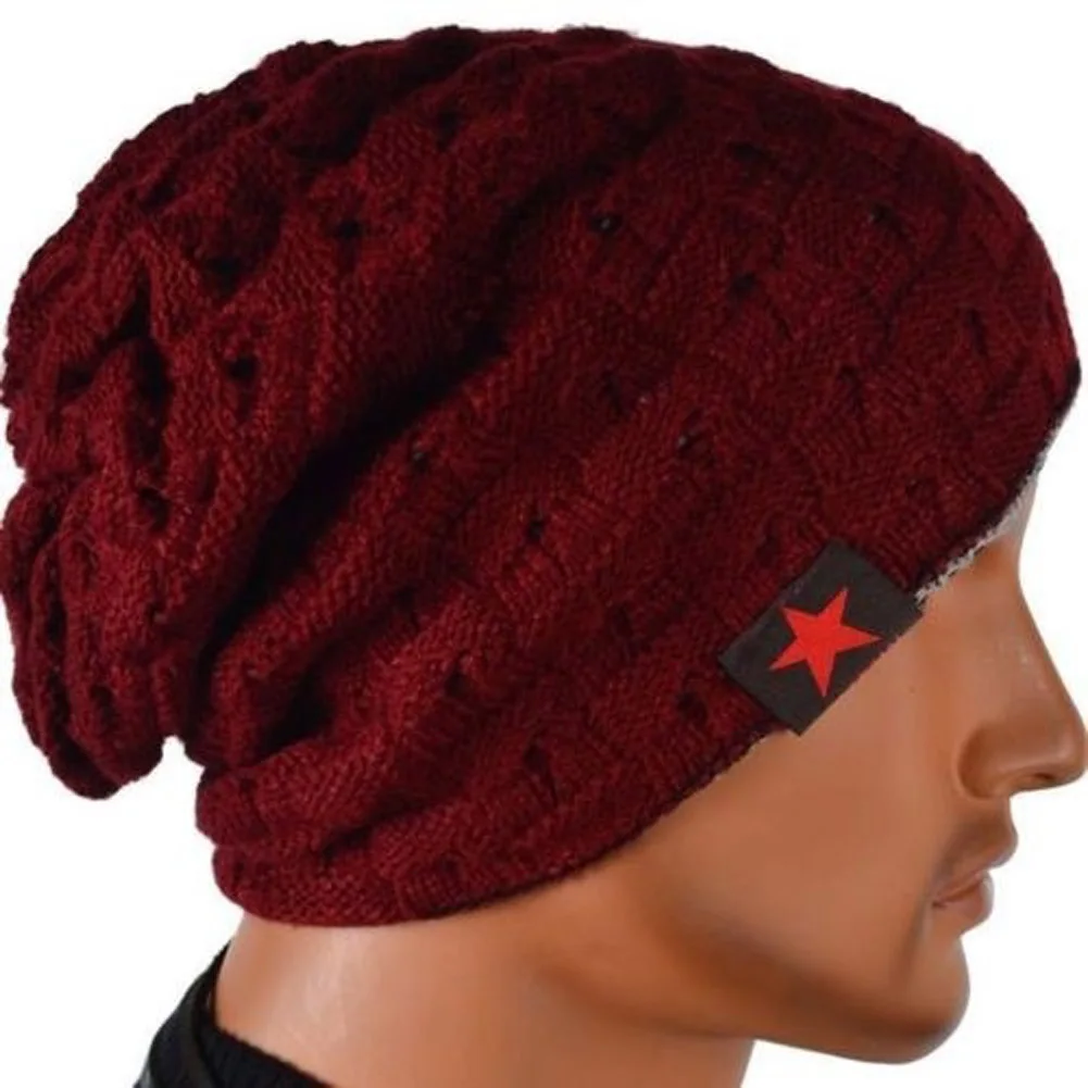 

Newly New Fashion Men Knit Beanie Reversible Baggy Cap Skull Chunky Winter Hat