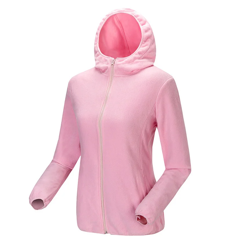 WindTaste Женские флисовые куртки для кемпинга, походов, походов, альпинизма, улицы, Женские флисовые осенние спортивные пальто с капюшоном KB005 - Цвет: Pink