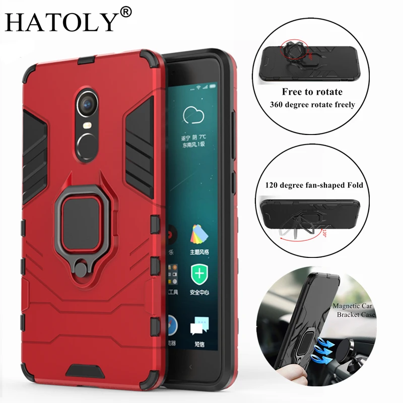 For Xiaomi Redmi Note 4X Case 4 Pro Cover Magnetic Suction Ring Bracket Cases Silicon Hard Armor for | Мобильные телефоны и