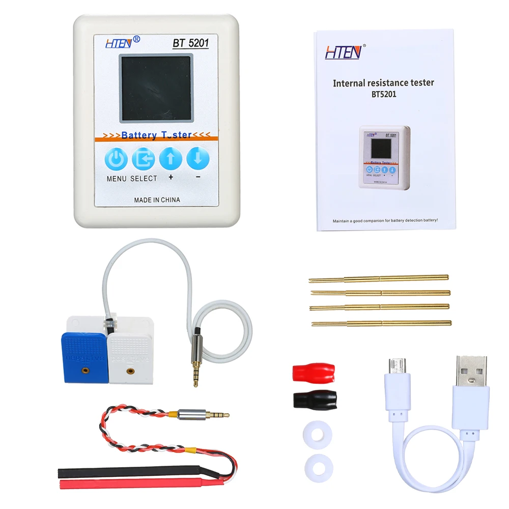 

BT5201 LCD Battery Tester USB High Precision Battery Internal Resistance Tester Meter for Rechargeable Battery Battery Capacity