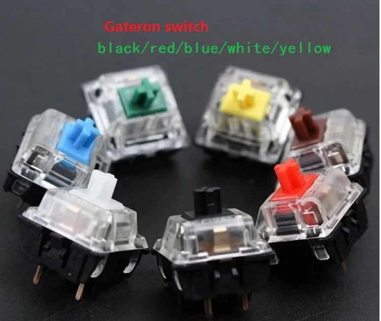 Gateron mx switch 3 pin  5 pin transparent case blue red green brown black switches for mechanical keyboard cherry mx compatible keyboard desktop