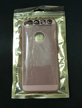

12*21cm charming gold clear zipper Plastic Retail Package Bag poly pp bag for Mobile for iPhone 7 plus 6s case for samsung cover
