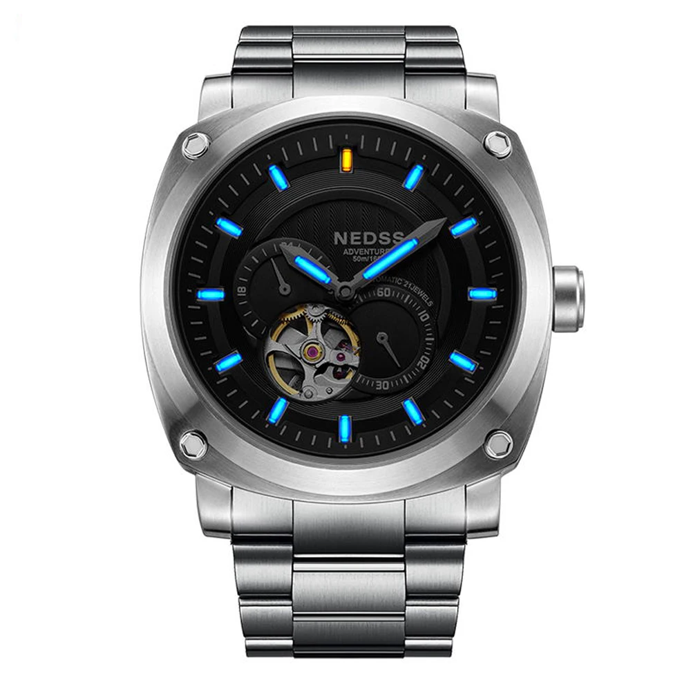 

NEDSS Men's Sports watch Automatic Self-Wind Watch Mechanical Wristwatches Fashion Chronograph wristwatch Relogio Masculino
